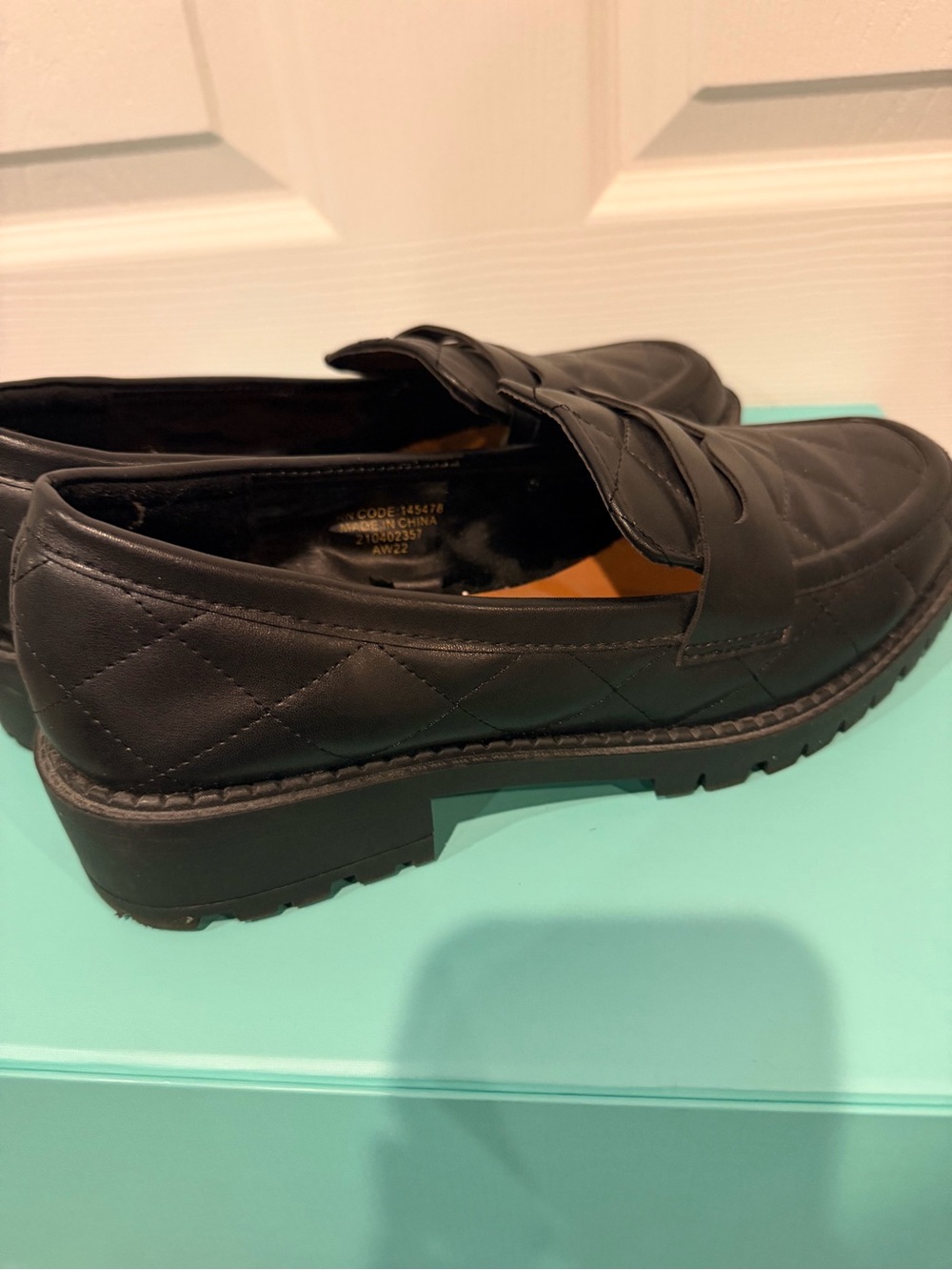 Primark Black Quilted Penny Loafers for Women, size 8 - Picture 4 of 8